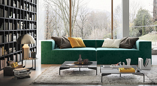 Зеленый диван в интерьере-9, Диван Драм